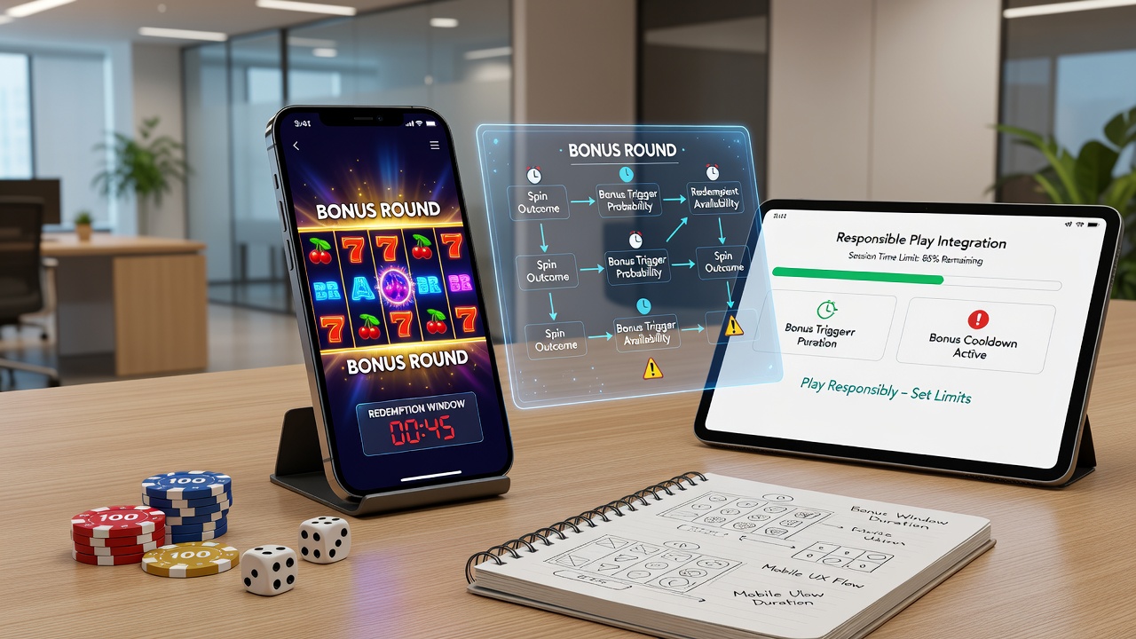 Responsible play dashboard integrated into a mobile slot application with time and spend limits
